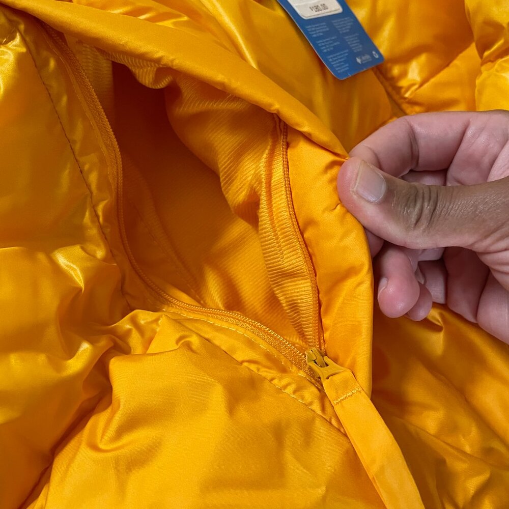 Firm! BNWT Columbia Pike Lake Omni Hooded Puffer Coat Jacket. Yellow Women's XL - Picture 5 of 14